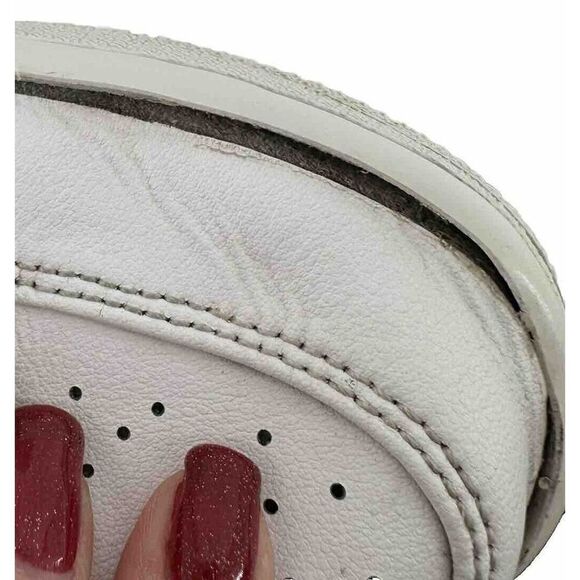 Nike Air Jordan 1 Low Triple White Sneakers Women Size 9 Lace Up Trainer Classic - Picture 15 of 15